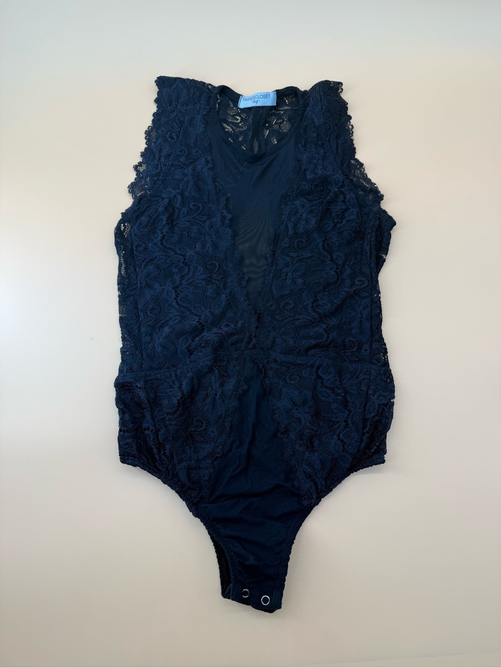 Lace Sheer Bodysuit in Black